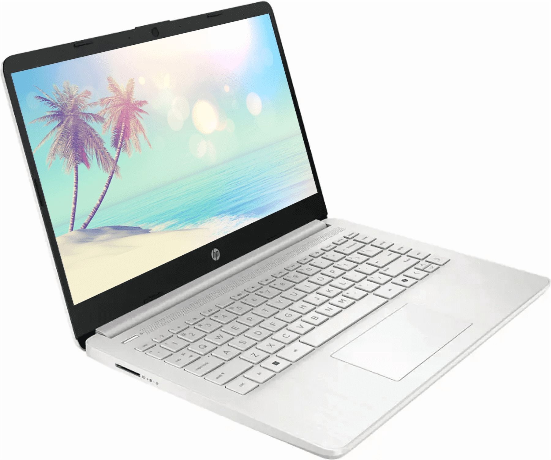 HP 14 Inch LED Laptop for Student & Business, 32GB RAM 640GB Storage (128GB UFS+512GB SD Card), Copilot Laptop, Windows 11, 1-Year Office 365, 4-core Intel Processor, NLY Earphones, Natural Silver