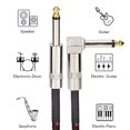 thumbnail image 3 of 6.35mm To 6.35mm 90 Degree Right Angle Sound Cable For Electric Guitar Basses Mixer 6.35mm Connectors Long Elbow Wire, 3 of 7