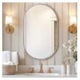 thumbnail image 4 of Oval Bathroom Medicine Cabinet with Mirror, 34”x20” Recessed Medicine Cabinet for Bathroom with Beveled Edge Mirror, Silver, 4 of 8