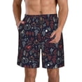 thumbnail image 2 of Uemuo Thanksgiving Seamless Pattern Pattern Men's Swim Trunks Hawaiian Beach Bathing Suit Swimsuits Beach Quick-Dry Shorts with Pockets-Medium, 2 of 9