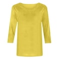 thumbnail image 5 of Admvng Blouses pour Femmes Chic Décontracté Col Rond Manches 3/4 T-shirt Ample Basique Hauts pour Femmes P-2TG, 5 of 5