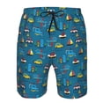 thumbnail image 3 of Goofa Transportations with Buildings Printed Mens Swim Trunks Summer Quick Dry Short Beach Swimwear Bathing Suits-XX-Large, 3 of 9