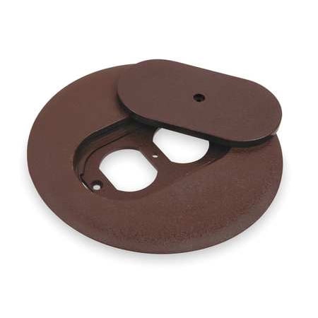 STEEL CITY P 68 DRC BRN Floor Box Cover,Round,6 in.,Brown