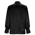 thumbnail image 4 of JGGSPWM Metallic Shiny Cowl Neck Blouse for Women Dressy Loose Lapel Tops Long Sleeve Elegant Business Casual Party Shirts Black M, 4 of 6