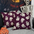 thumbnail image 5 of Halloween Pillow Covers 16x16 inch Set of 2 Happy Halloween White Ghost Decor Purple Pillow Covers Happy Halloween Sofa Bed Outdoor Car Decoration TH-14F16, 5 of 6