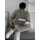 thumbnail image 4 of Suéter con media cremallera para hombre, estilo otoño e invierno, estilo retro, estilo perezoso, suéter de punto con solapa, suéter informal holgado de moda, 4 of 6