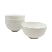 4pcs 4.5" Bone China Bowls Set with Silicone Band and Hangtag Perfect for Soups, Salads, Desserts, Ice Cream, and Fruit / Elegant Gift-Ready Set / Microwave & Dishwasher Safe