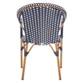 thumbnail image 6 of SAFAVIEH California Coastal Outdoor Patio Armchair with Faux Wicker, Navy/White (Set of 2), 6 of 12