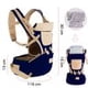 thumbnail image 5 of Portabebés ergonómico 9 en 1, portabebés para el estómago, portabebés para la espalda, 4 posiciones de transporte para recién nacidos, color azul oscuro, 5 of 5