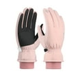 thumbnail image 2 of Yokan Winter Ski Gloves, Unisex Waterproof Touchscreen-Compatible Outdoor Gloves for Cycling, Winter Sports with Non-Skid Grip and Warm Fleece Lining, Black/Pink, 2 of 6