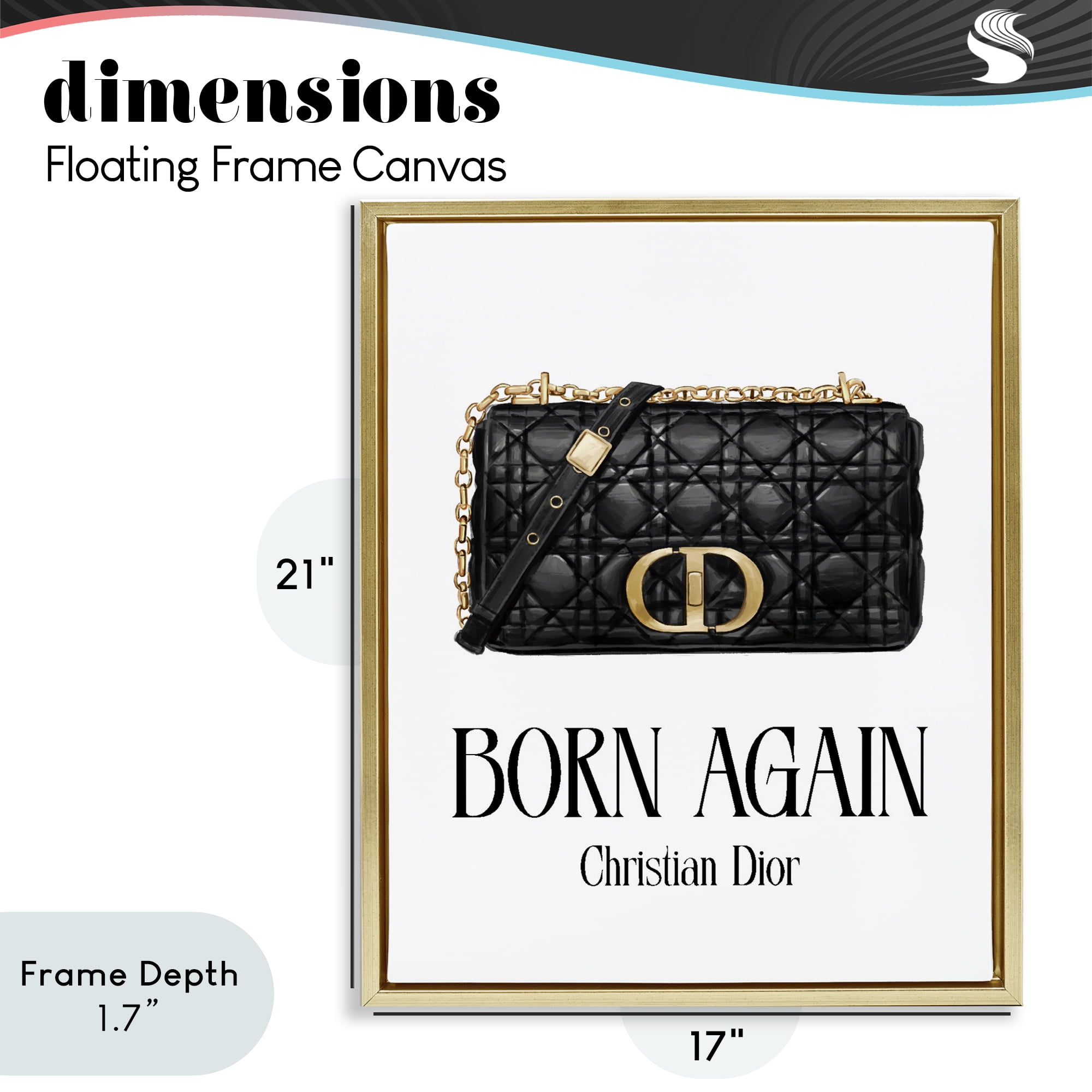 Stupell Industries Born Again Christian Bag Gold Framed Floater Canvas Wall Art, design by Ziwei Li
