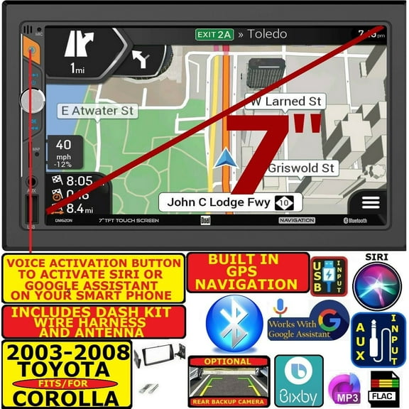 FITS 2003-2008 TOYOTA COROLLA DUAL BLUETOOTH USB AUX CAR RADIO STEREO PACKAGE
