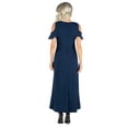 thumbnail image 3 of 24/7 Comfort Apparel Women's Ruffle Cold Shoulder A Line Maxi Dress, 3 of 4