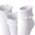 thumbnail image 2 of Tipi Toe Women's Elegant Ruffle Trim Crew Socks 3-Pack, 2 of 2