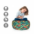 thumbnail image 2 of Flip Flop Storage Toy Bag Chair, Simplistic Design of Soft Pastel Colored Thong Sandals Forming Zigzag Pattern, Stuffed Animal Organizer Washable Bag, Small Size, Multicolor, by Ambesonne, 2 of 3