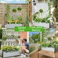 thumbnail image 2 of Luku Metal Planter Box, Raised Garden Bed with Trellis, Outdoor Garden Box with Privacy Screen & Drainage Holes for Climbing Plants Flower Vegetable, 2 of 8