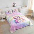 thumbnail image 4 of Erosebridal Initial Letter G Comforter Sets Twin Size, Dreamy Unicorn Comforters & Duvets, Glitter Stars Decor, Reversible 2pcs, 4 of 7