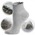 thumbnail image 4 of Sunm Boutique 6 Pairs Women's Ruffle Socks Ruffle Turn-Cuff Casual Ankle Socks Cotton Breathable Knit Crew Sock for Women, 4 of 8
