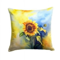 Sunflowers in Watercolor Throw Pillow 18 in x 18 in