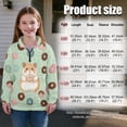 thumbnail image 2 of Xoenoiee Green Guinea Pig Donut Print Girls Fall Sweatshirt Casual Half Zip Pullover Loose Long Sleeve Tops Lightweight Tunic Tops, Size 7-8 Years, 2 of 7