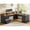 Black+Brown, variant on Farmhouse 63" L Shaped Computer Desk with 4 Drawers and Storage Cabinet, Corner Office Desk with Monitor Stand
