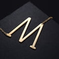 thumbnail image 2 of Yazi Sideways Initial Necklace 18K Gold Plated Stainless Steel Large Big Letters Pendant Necklace Script Name Monogram Necklaces for Women, 2 of 14