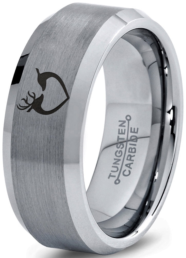 Wedding Band And Anniversary Ring Designed For Maximum Comfort Fit For Men And Women Use Size 14 Love for Nature Black Tungsten Carbide Animal Lovers Ring 8mm