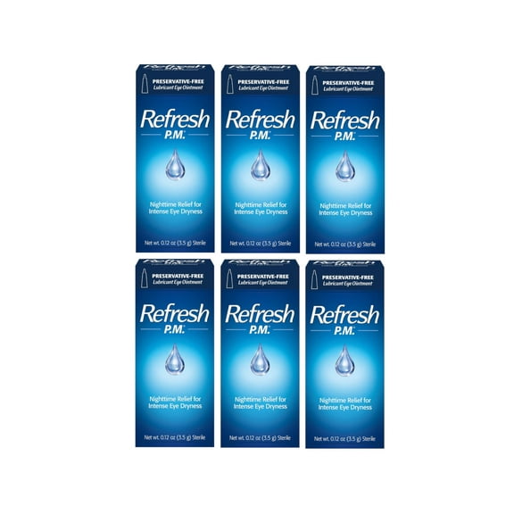 6 Pack - Refresh P.M. Lubricant Eye Ointment 0.12 oz (3.5 g) Each
