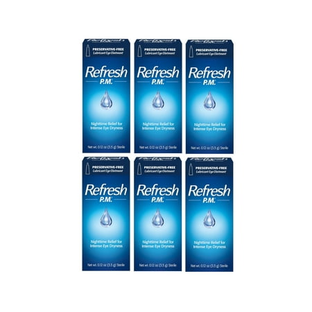 6 Pack - Refresh P.M. Lubricant Eye Ointment 0.12 oz (3.5 g) Each
