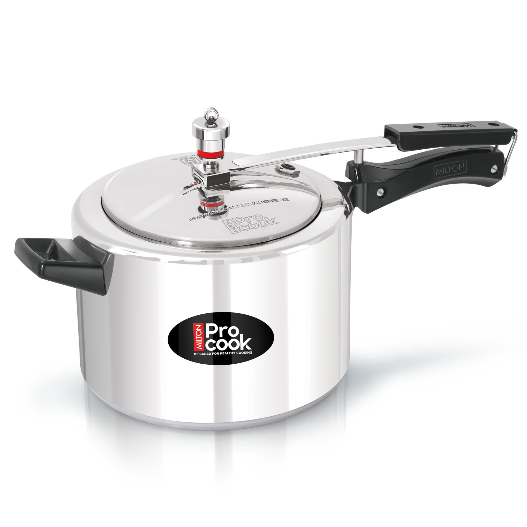 Milton Pro Cook Aluminium Induction Pressure Cooker With Inner Lid 5 Litres Silver Hot Plate Safe Flame Safe Walmart