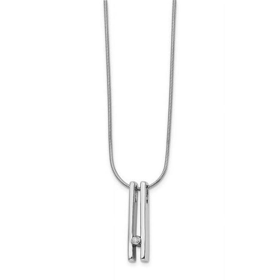 Primal Silver Sterling Silver Rhodium-plated 0.02 Cttw Diamond Necklace