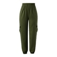 thumbnail image 6 of WENWU Pants for Women'S Casual Pants Army Green Work Pants for Women Lounge Pants Elastic Waist Pants for Women with Pockets Women Fall Pants, 6 of 8