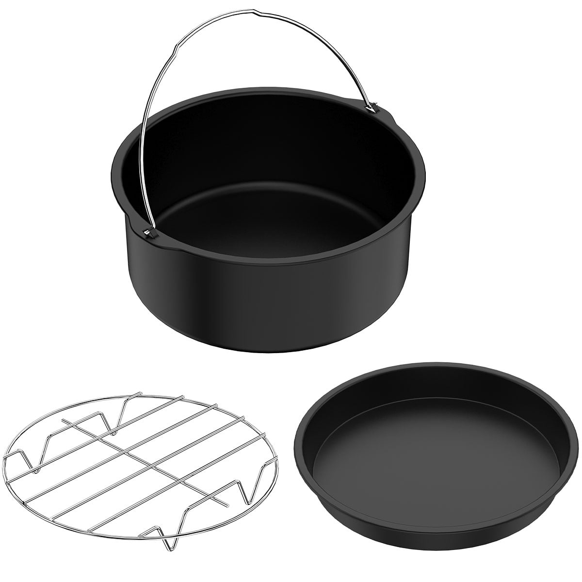 18Pcs Air Fryer Accessories Set, 7 Rack Cake Barrel Pizza Pan