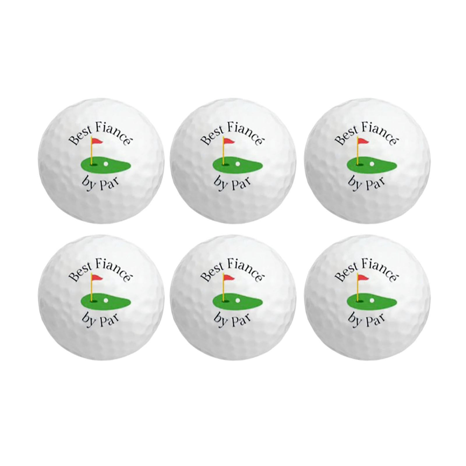 6-Pack "Best Fiancé by Par" Novelty Golf Balls, High Performance Distance & Control Golf Balls for Golfers, Groomsmen Gifts, Wedding Favors
