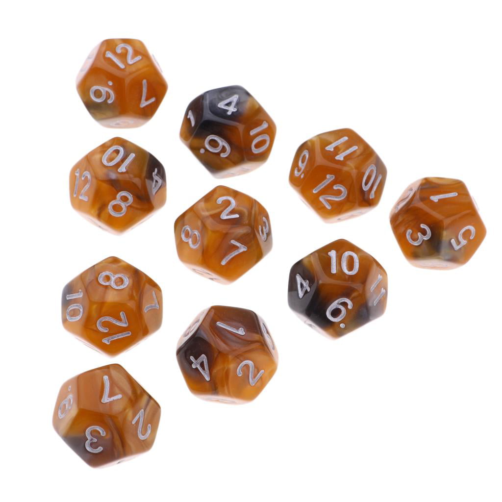 Plastic Gem Multi-sided Dice Polyhedral Dice Family D12 for Role Play Games 
