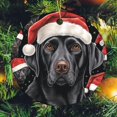 thumbnail image 6 of Christmas Ceramic Ornament Santa Hat Black Labrador Double-Sided Printed 3" Ceramic Christmas Ornament Dog Lovers Xmas Holiday Keepsake Christmas Tree Decoration Gifts Keepsake for Family, 6 of 8