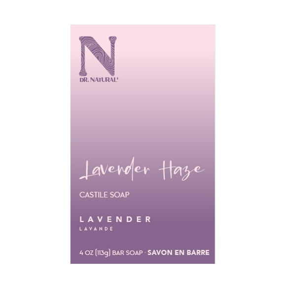 Dr. Natural Jabón De Castilla, Barra De Jabón, Lavanda Haze, 113 g
