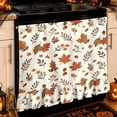 thumbnail image 6 of Wild Fall Foliage Oven Door Cover, Botanical Maple Leaf Acorn Tiny Floral Cotton‑Blend Kitchen Stove Curtain, Self‑Adhesive Oven Curtain Skirt 30 x 25.2 Inch, 6 of 9