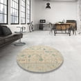 thumbnail image 3 of Ahgly Company Indoor Square Abstract Desert Sand Beige Oriental Area Rugs, 8' Square, 3 of 6