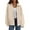 Beige, variant on PRETTYGARDEN Women's Faux Suede Motorcycle Jacket Trendy Fall Fashion Oversized Zip Up Coats Winter Clothes Outerwear