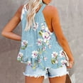 thumbnail image 2 of Fengqque Fashion Women Printed Halter O-Neck Tank Sleeveless Casual Tee Tops Blouse, 2 of 5
