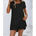 thumbnail image 2 of MORTTIC Women's 2-Piece Summer Lounge Set, Casual Short Sleeve Top and Shorts Matching Outfit, S, 2 of 6
