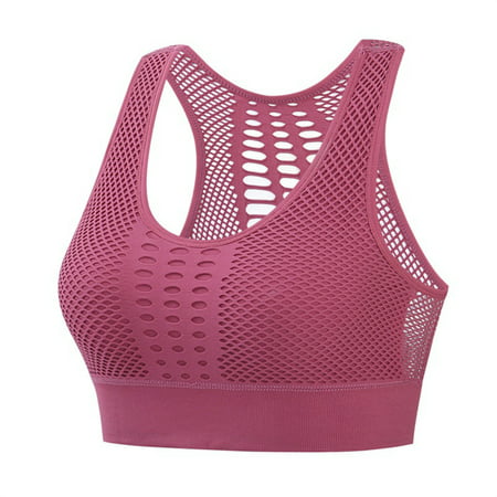 

Women s Longline Sport Bra Padded Medium Support Yoga Bras Gym Running Workout Tank Tops L Peach Pink