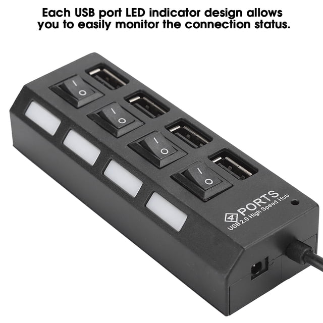 Adaptador Multiport USB2.0 HUB 4 PUERTOS ALTA VELOCIDAD USB Splitter Adaptador para La ComputerAradora Portátil de Escritorio de PC