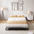 thumbnail image 3 of Tamaño completo-size 6-pulgada low marco de cama - heavy duty metal platform mattress foundation con steel slat support, noise-free, fácil montaje, no necesita colchón base, negra, 3 of 7