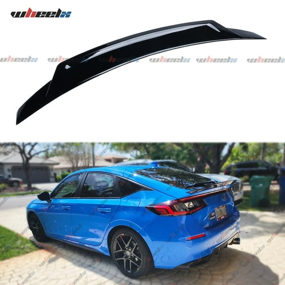 Rear Spoiler Compatible with 2022-2025 Honda Civic Hatchback, Duckbill Spoiler Fits for 22-25, V3 Style Exterior High Kick Trunk Tail Deck Lid Wing Lip (Glossy Black)