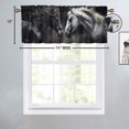 thumbnail image 4 of Horse Valance Curtain for Kitchen Black White Horse Herd Western Wild Animal Window Valance for Living Room Bedroom, Kitchen Valance Rod Pocket Window Decor Curtain 54 by 18 in, 1 Panel, 4 of 6