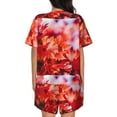 thumbnail image 6 of Daiia Autumn Maple Leaves Pattern Womens Pajama Sets Short Sleeve Pajamas for Women Sets Soft Lounge Sets Casual Round Neck Sleepwear PJS-Large, 6 of 7