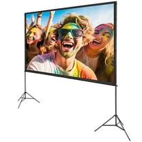 120" Projector Screen with Stand, 16:9 HD 4K Movie Screen, Wrinkle-Free Portable Outdoor Indoor Projection Screen with Tripod & Carry Bag for Home Theater Backyard Cinema