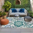 thumbnail image 2 of Teal Paisley Pattern Outdoor Rug for Patio/Deck/Porch, Non-Slip Large Area Rug 3 x 5 Ft, Boho Ethnic Floral Traditional Indoor Outdoor Rugs Washable Area Rugs, Reversible Camping Rug Carpet Runner, 2 of 8